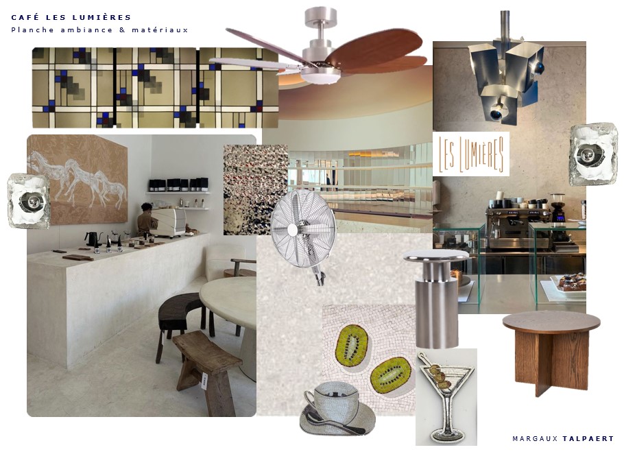 Rénovation aménagement ameublement et décoration du café Les Lumières à marseille par l'architecte d'intérieur et décoratrice Margaux Talpaert